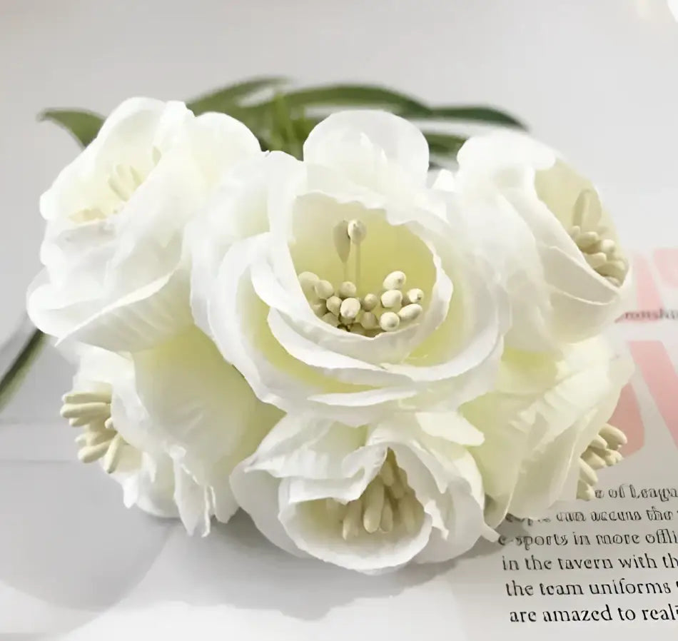 Vibrant peony tea rose silk flowers wedding home decor