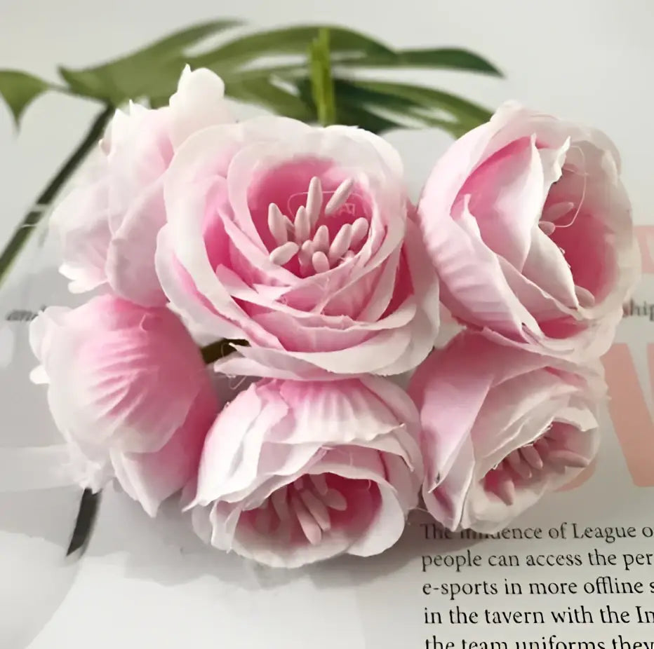 Vibrant peony tea rose silk flowers wedding home decor