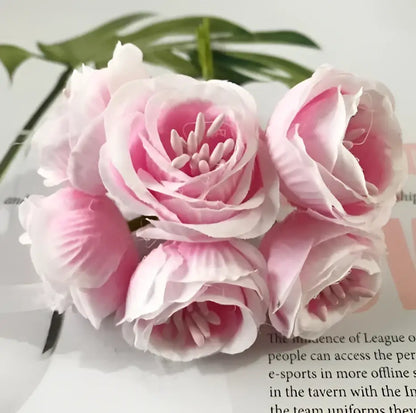 Vibrant peony tea rose silk flowers wedding home decor