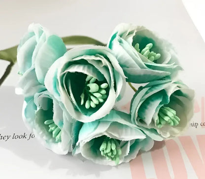 Vibrant peony tea rose silk flowers wedding home decor