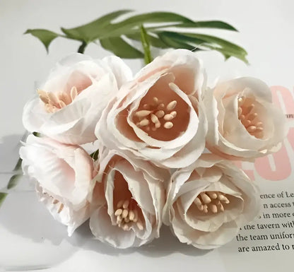 Vibrant peony tea rose silk flowers wedding home decor