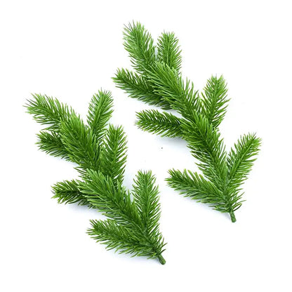 Festive pine needle plants with berries and pinecones living room decor