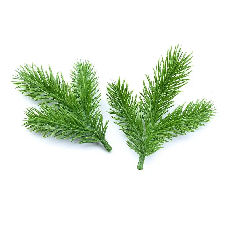 Festive pine needle plants with berries and pinecones living room decor