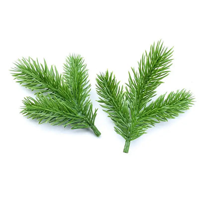 Festive pine needle plants with berries and pinecones living room decor