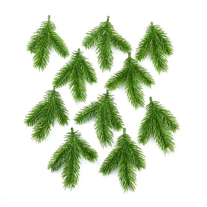 Festive pine needle plants with berries and pinecones living room decor