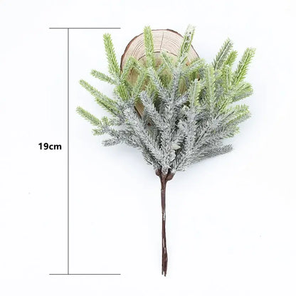 Frosted light green & gray artificial pine plants living room decor