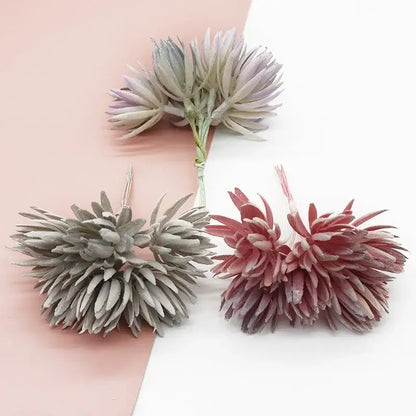 Pastel textured fake flowers living room christmas decor