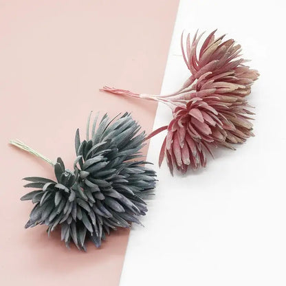 Pastel textured fake flowers living room christmas decor
