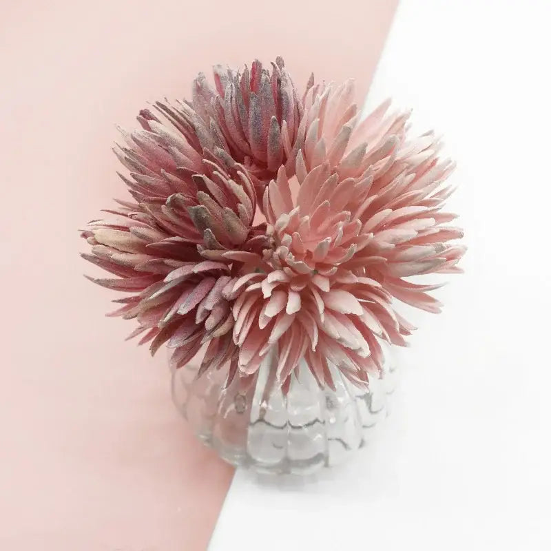 Pastel textured fake flowers living room christmas decor