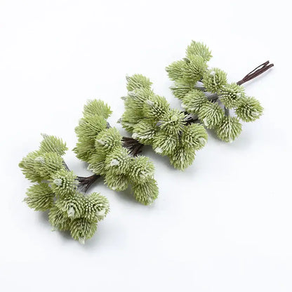 Fuzzy light green artificial spruce branches living room decor