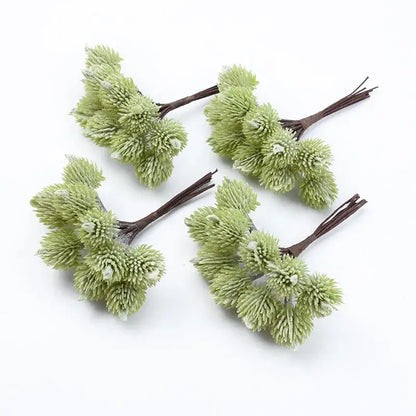 Fuzzy light green artificial spruce branches living room decor