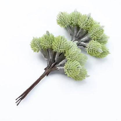 Fuzzy light green artificial spruce branches living room decor