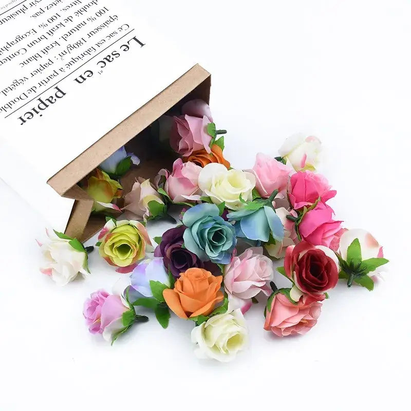 Assorted vibrant artificial roses decorative flowers living room decor