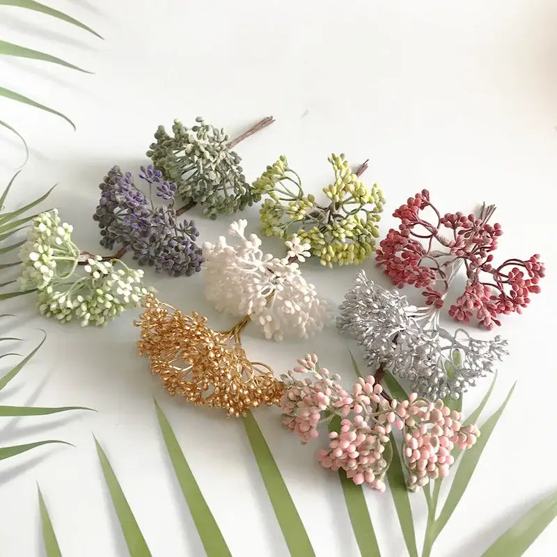 Pastel and metallic artificial plants diy garland living room decor