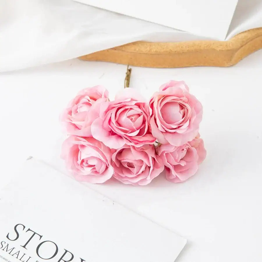 Beige artificial rose bouquet wedding and home decor rose clusters