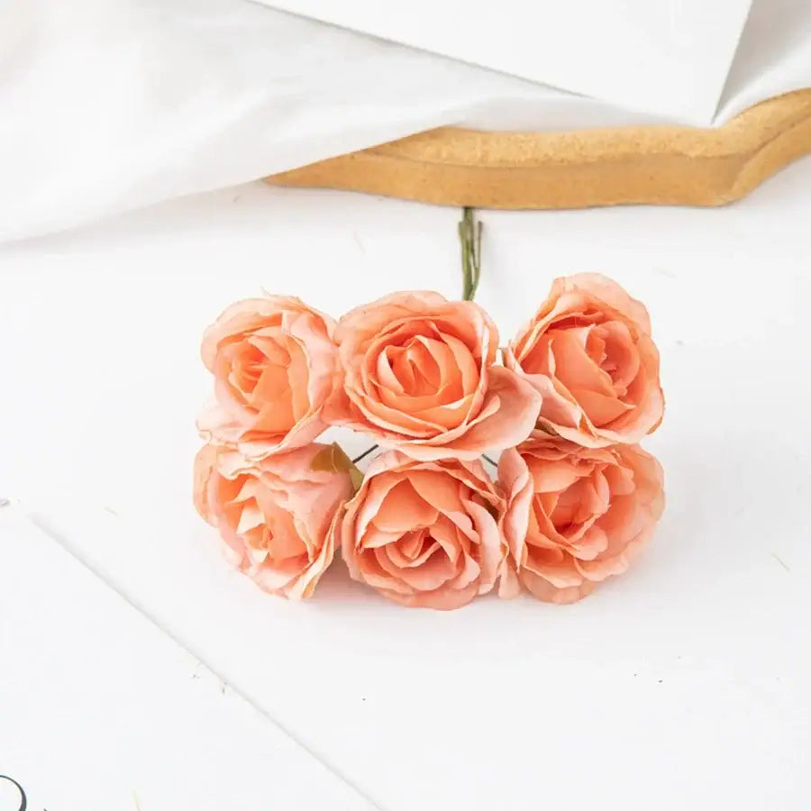 Beige artificial rose bouquet wedding and home decor rose clusters