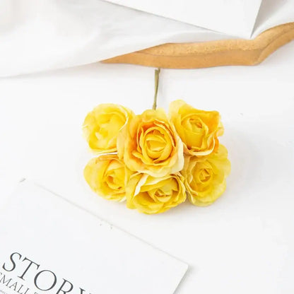Beige artificial rose bouquet wedding and home decor rose clusters