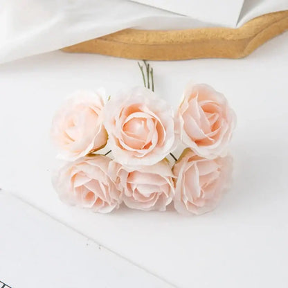 Beige artificial rose bouquet wedding and home decor rose clusters