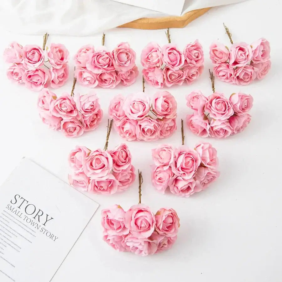 Beige artificial rose bouquet wedding and home decor rose clusters