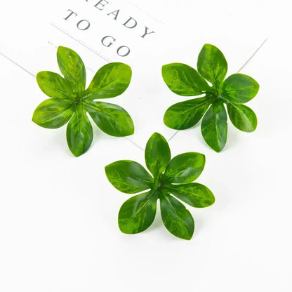 Green artificial rose leaf stems for living room diy decor