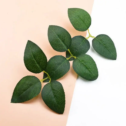 Realistic matte silk greenery rose leaves wedding and home decor