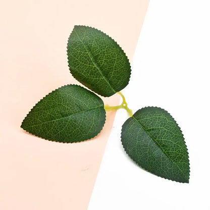 Realistic matte silk greenery rose leaves wedding and home decor