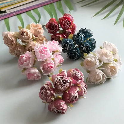 Pink & deep red artificial roses bridal bouquet wedding decor
