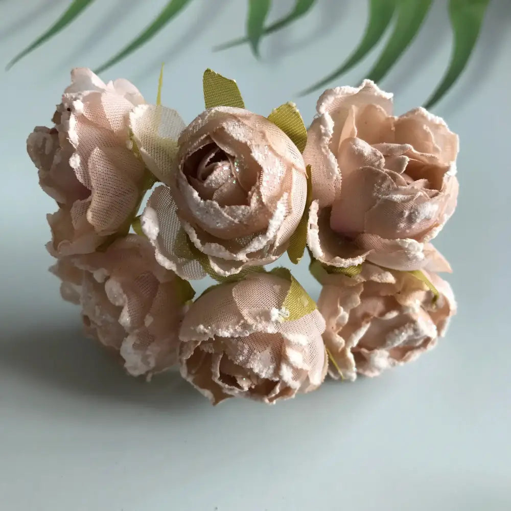 Pink & deep red artificial roses bridal bouquet wedding decor