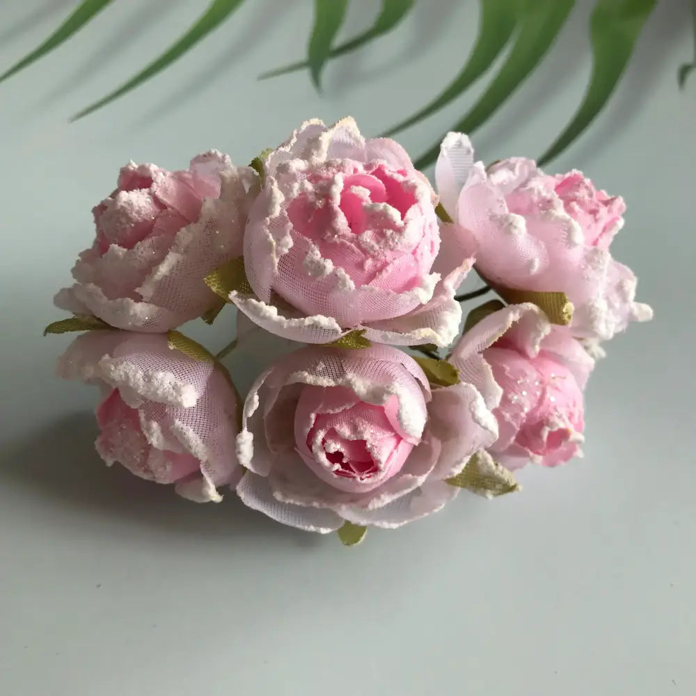 Pink & deep red artificial roses bridal bouquet wedding decor