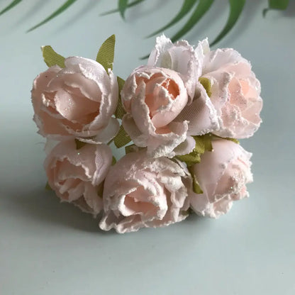 Pink & deep red artificial roses bridal bouquet wedding decor