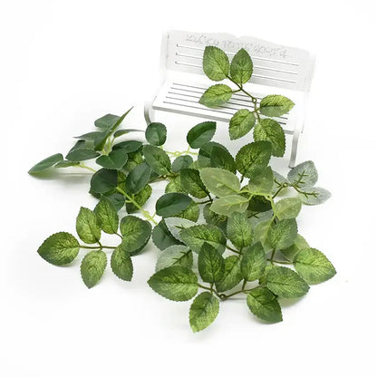 Realistic green leaf vine silk flowers wedding decor living room