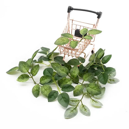 Realistic green leaf vine silk flowers wedding decor living room