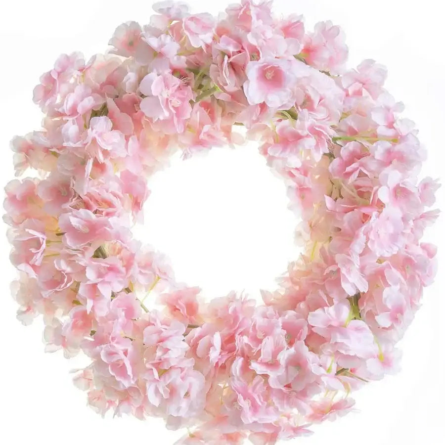 Pink artificial sakura flowers vine garden decor