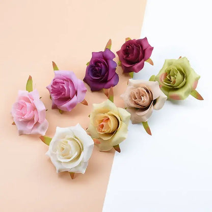 Assorted pastel and vibrant artificial silk roses – wedding decor