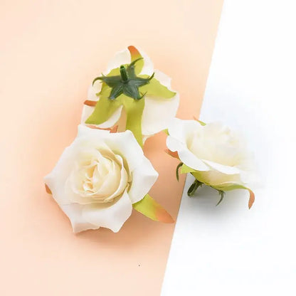 Assorted pastel and vibrant artificial silk roses – wedding decor