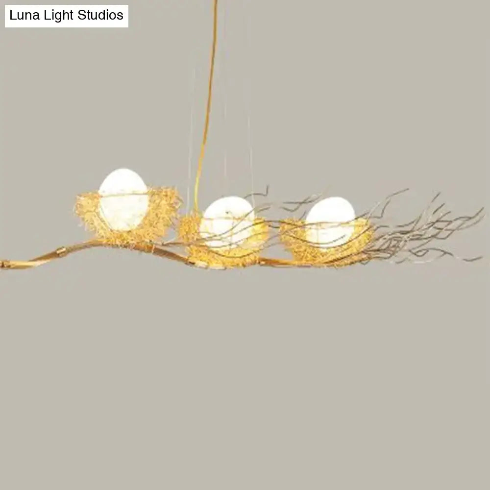 Art deco gold branch bird nest kitchen island pendant 110v-120v
