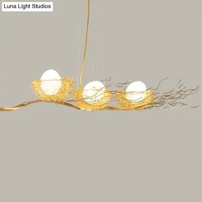 Art deco gold branch bird nest kitchen island pendant 110v-120v