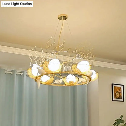 Art deco gold branch bird nest kitchen island pendant 110v-120v