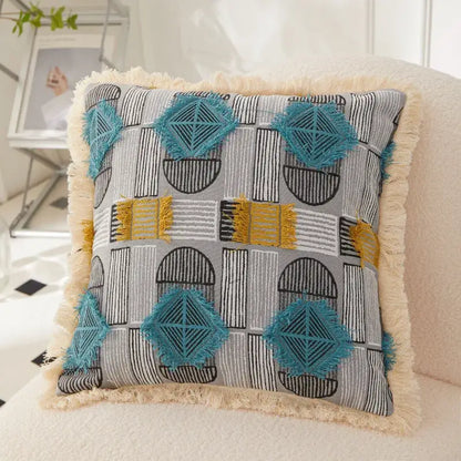Artistic 45x45 handmade geometric cushion cover living room decor