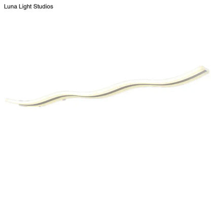 Artistic wave white led island pendant light dining room