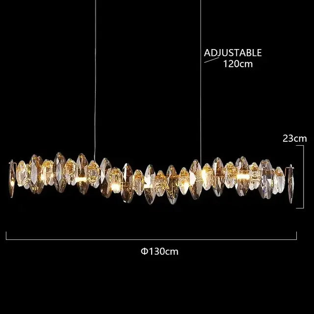 Modern gold ash crystal ceiling chandelier living room light