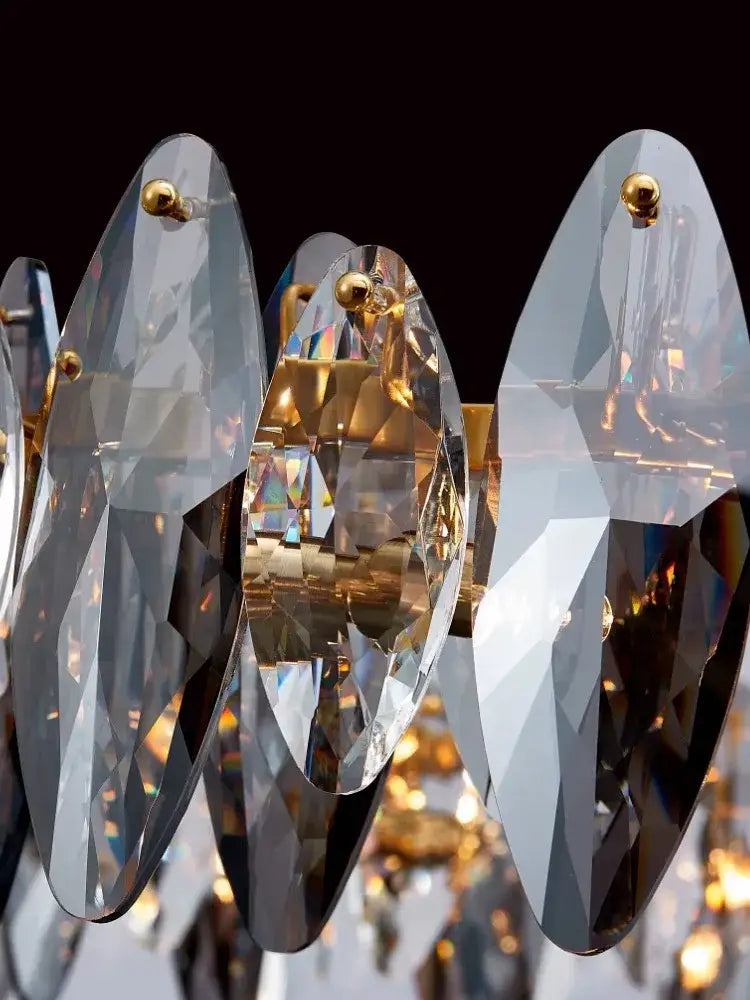 Modern gold ash crystal ceiling chandelier living room light