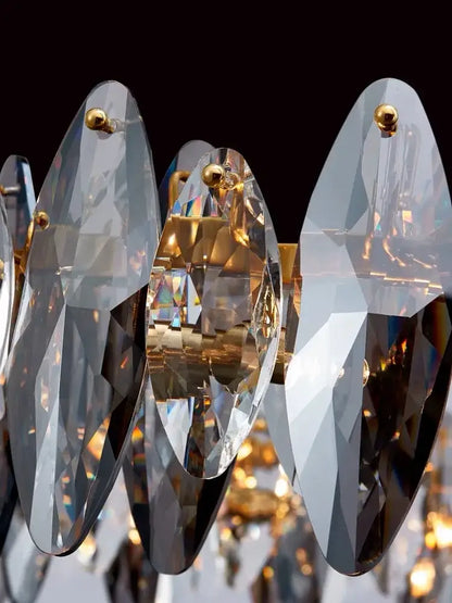 Modern gold ash crystal ceiling chandelier living room light