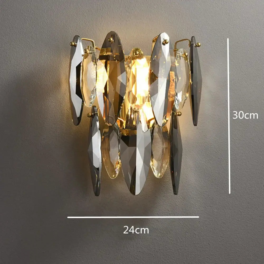 Modern gold ash crystal ceiling chandelier living room light