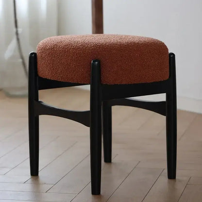 Mid century gray ash wood makeup bench bedroom dressing chair