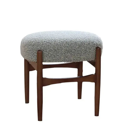 Mid century gray ash wood makeup bench bedroom dressing chair
