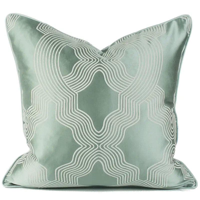 Asian landscape painting gray pillow cover living room decor