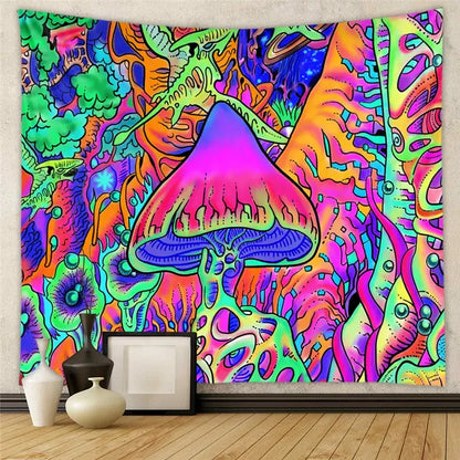 Black and white astrology chart tarot tapestry bedroom wall hanging