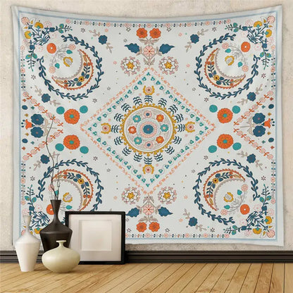 Black and white astrology chart tarot tapestry bedroom wall hanging
