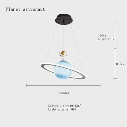 Modern white decorbites astronaut ball led pendant light bedroom